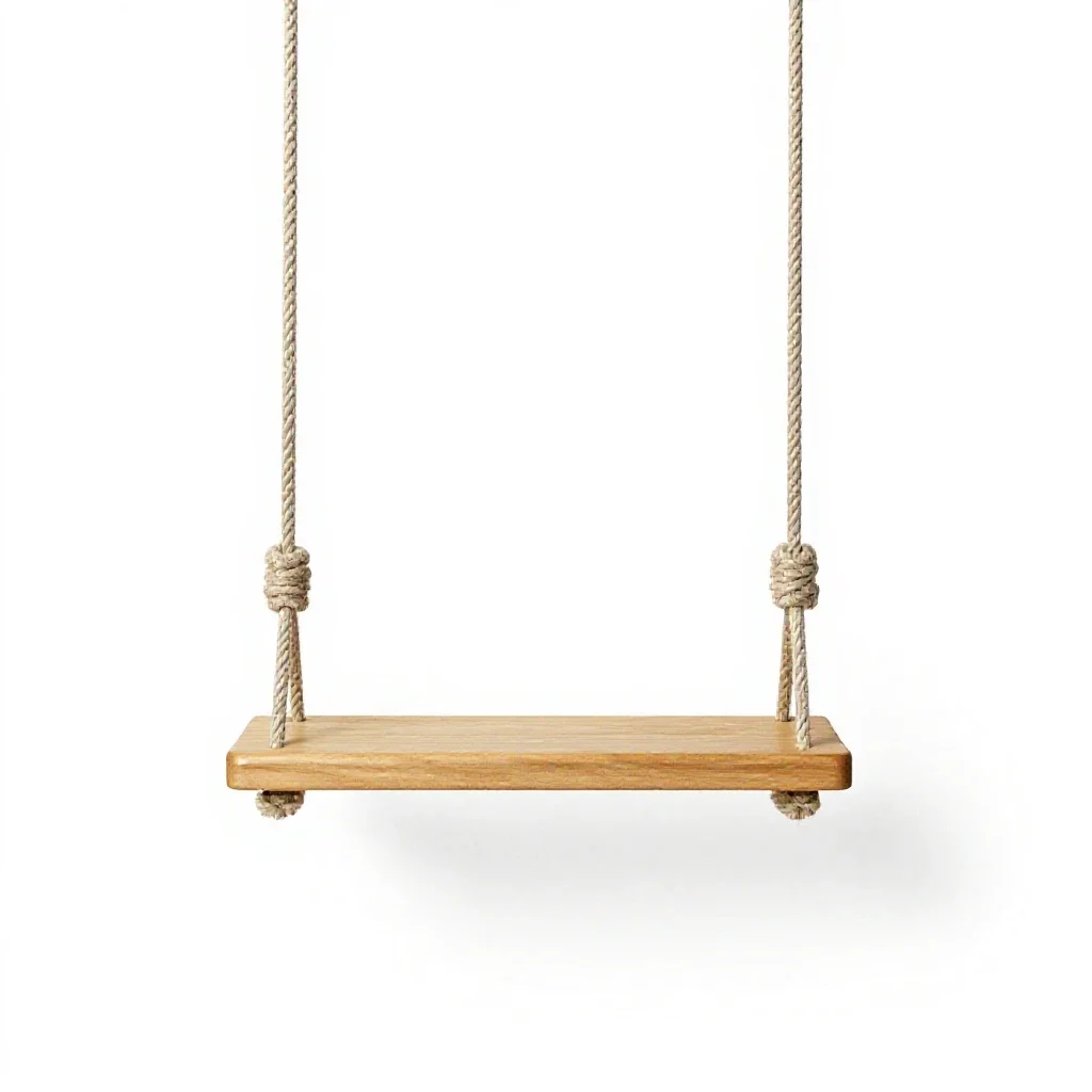 Swing seat on ropes isolated on a white background