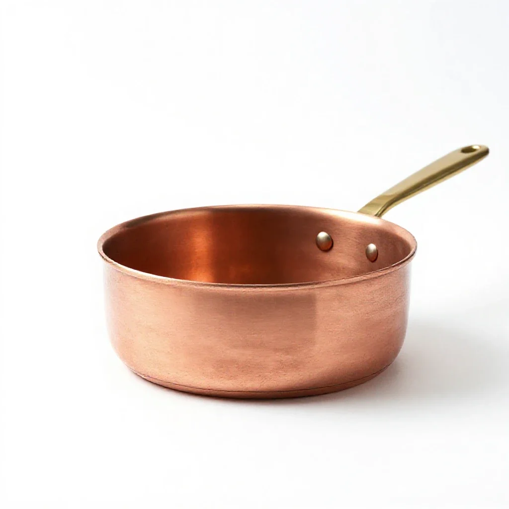 Copper saucepan isolated on a white background