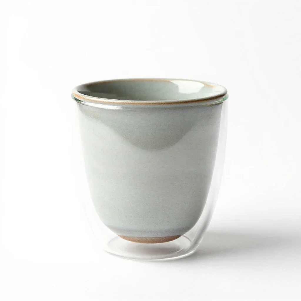 Double-walled glass tumbler isolated on a white background