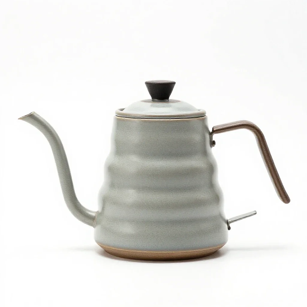 Gooseneck pour-over kettle isolated on a white background