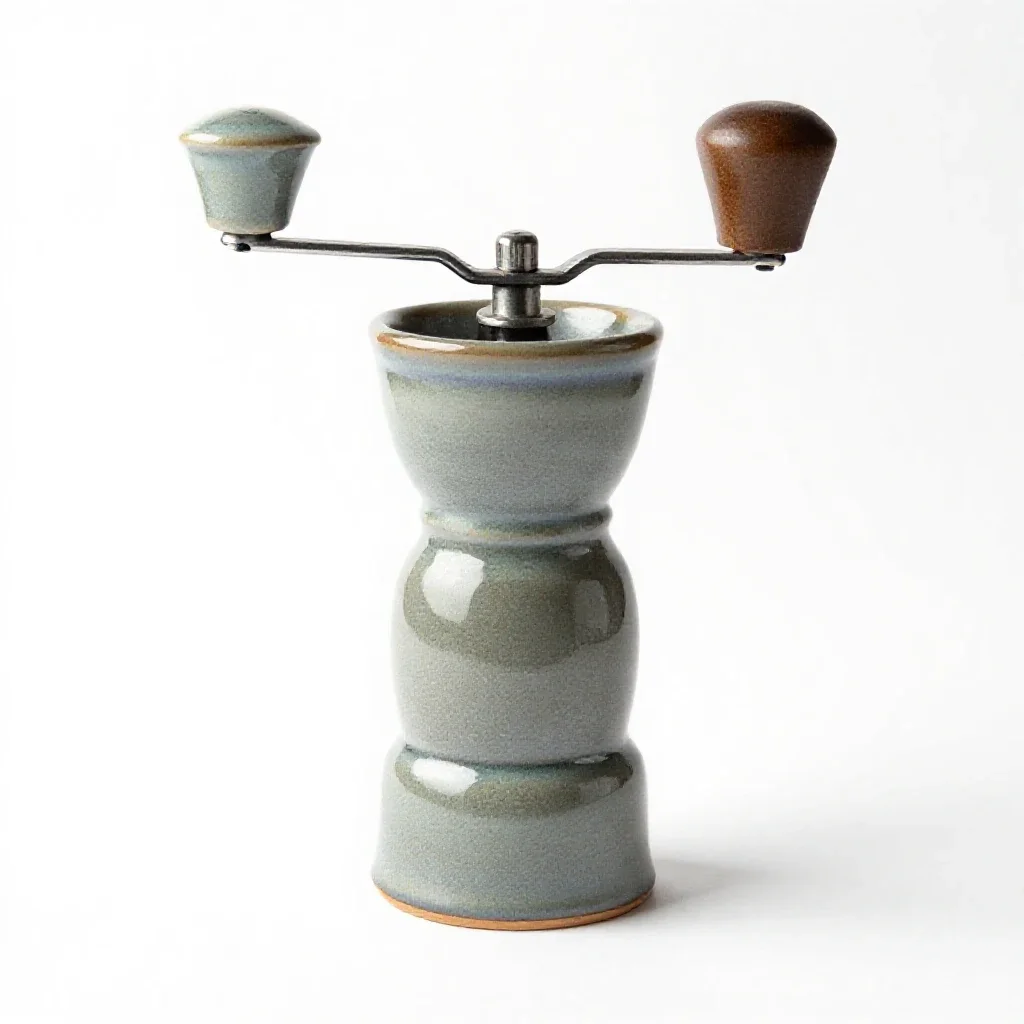 Hand-crank coffee grinder isolated on a white background