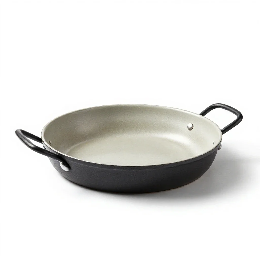 Paella pan isolated on a white background