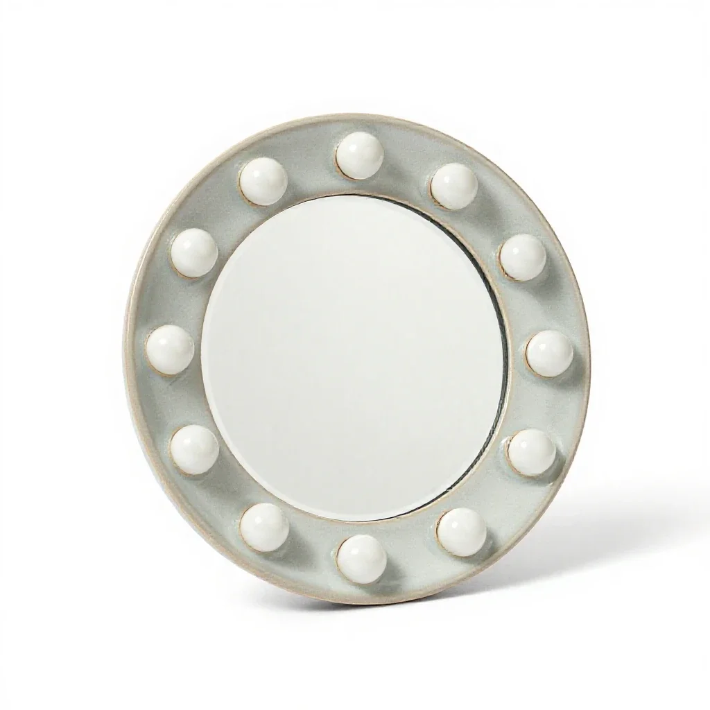 Mirror with bulb surround isolated on a white background
