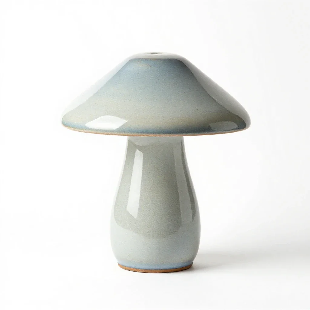 Mushroom table lamp isolated on a white background