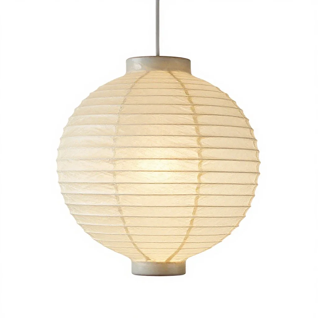 Paper lantern pendant isolated on a white background