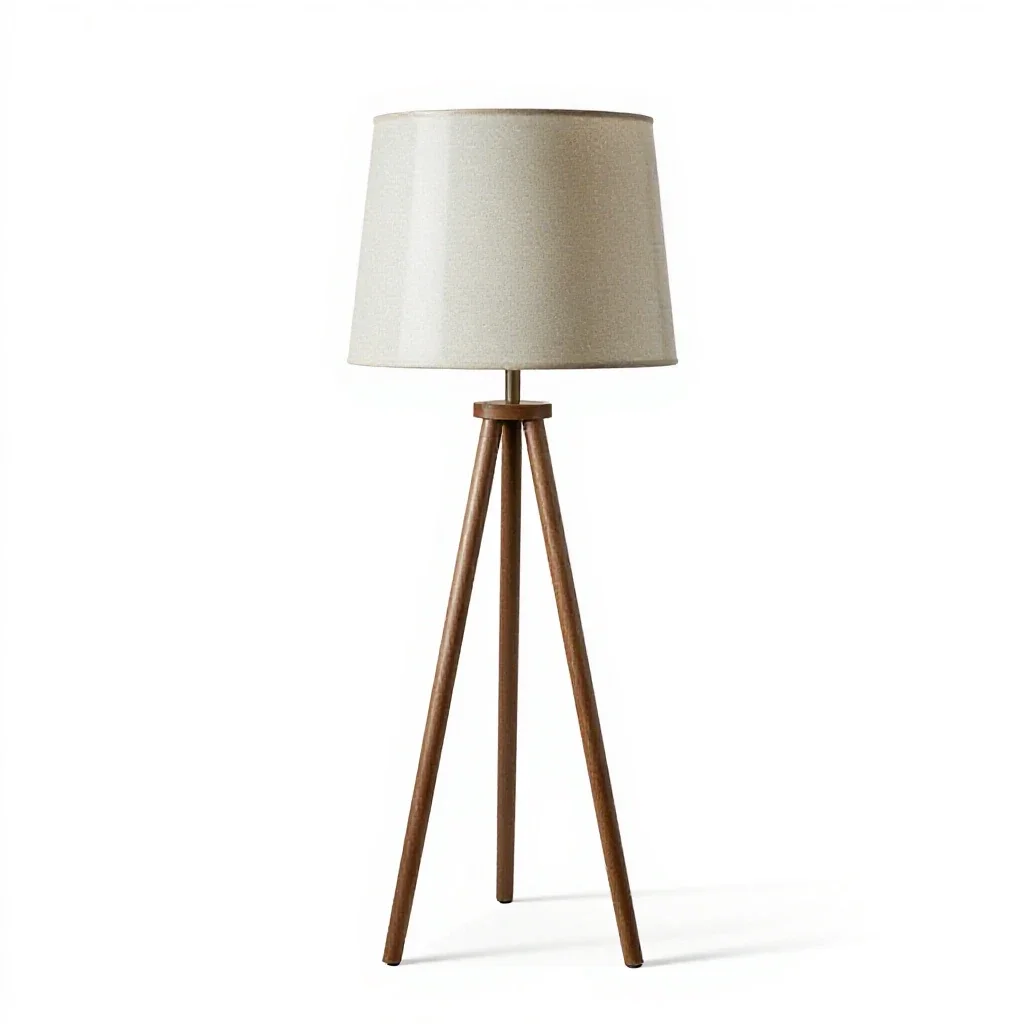 Tripod floor lamp isolated on a white background