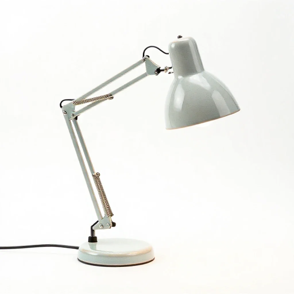 Articulated architect desk lamp isolated on a white background