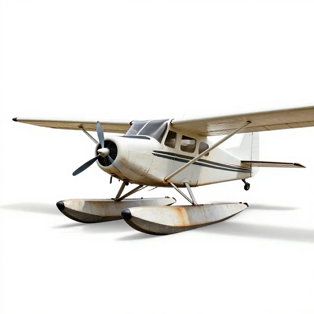 Bush plane on floats isolated on a white background