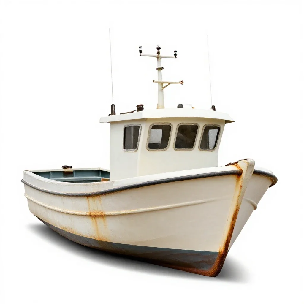 Fishing trawler isolated on a white background