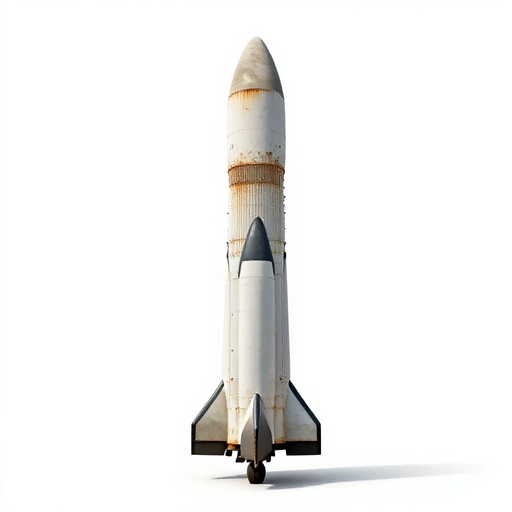 Heavy lift rocket isolated on a white background