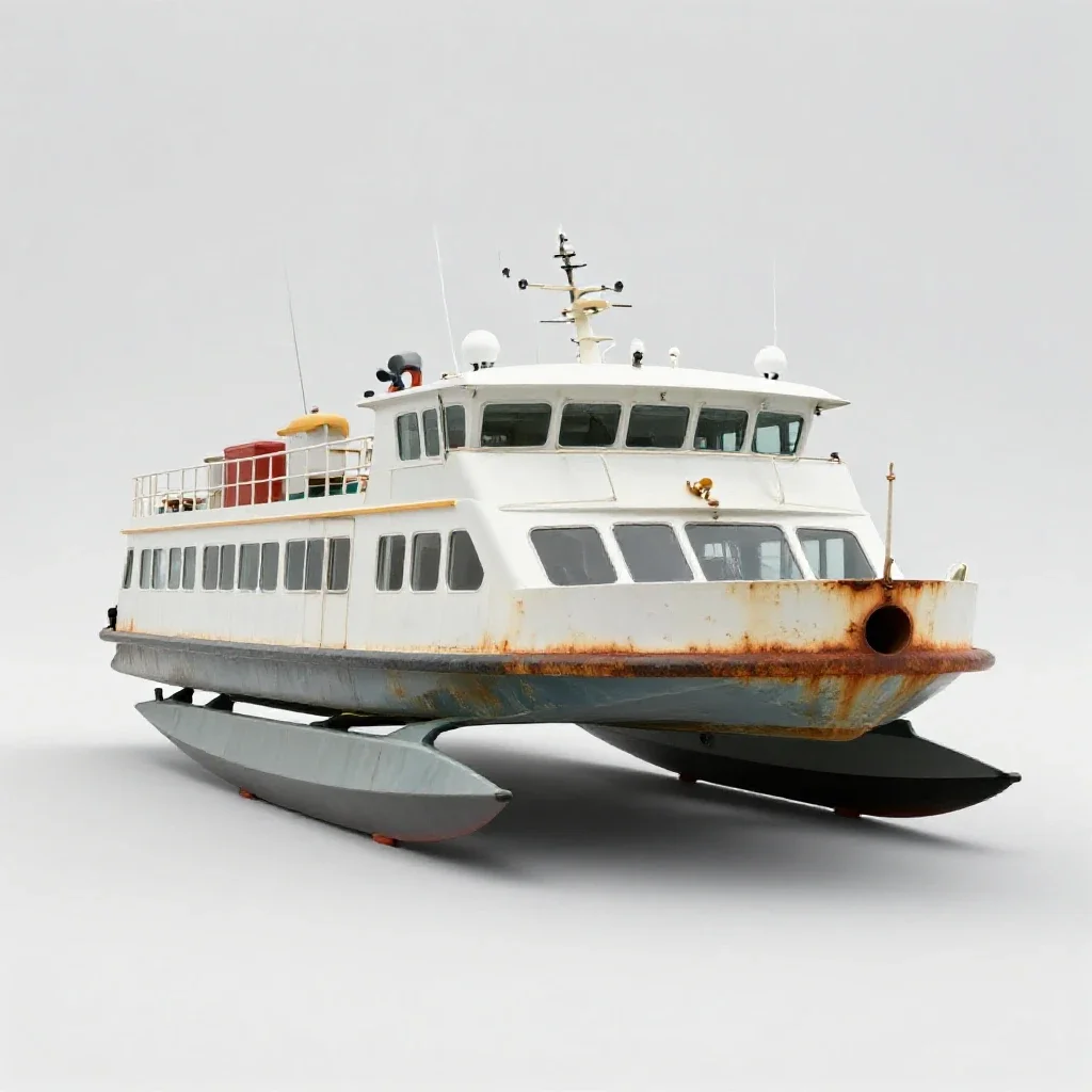 Hydrofoil ferry isolated on a white background