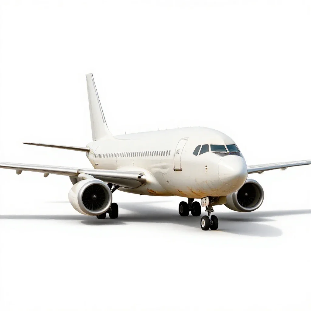 Jet airliner isolated on a white background