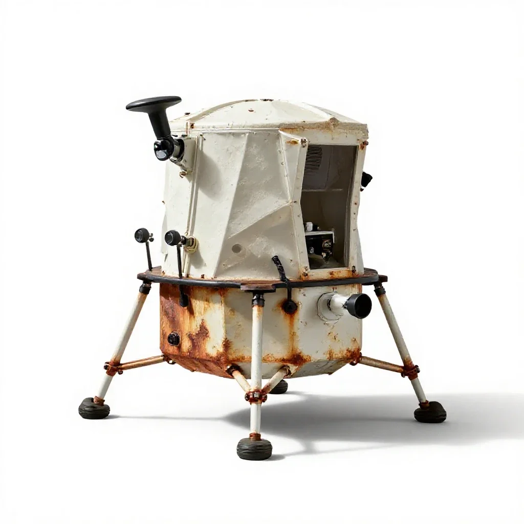 Lunar lander isolated on a white background