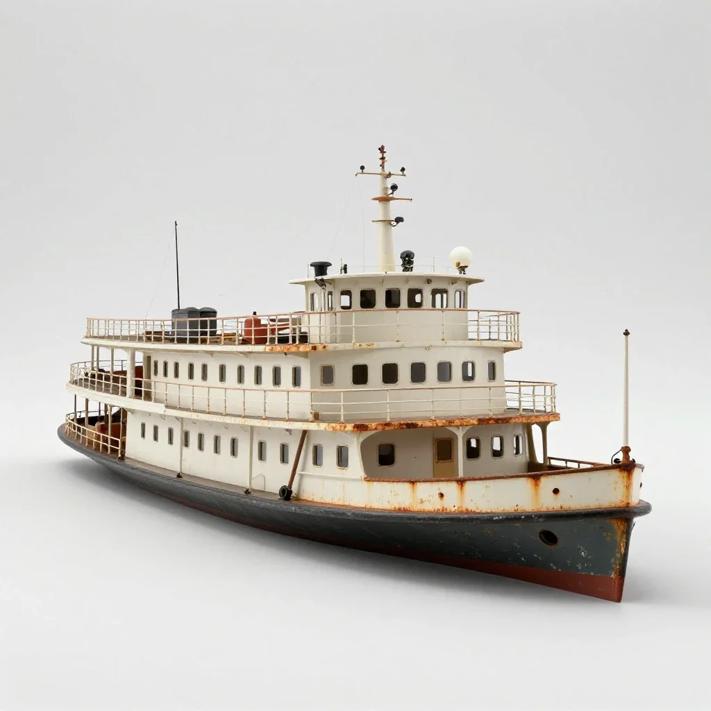 Paddle steamer isolated on a white background