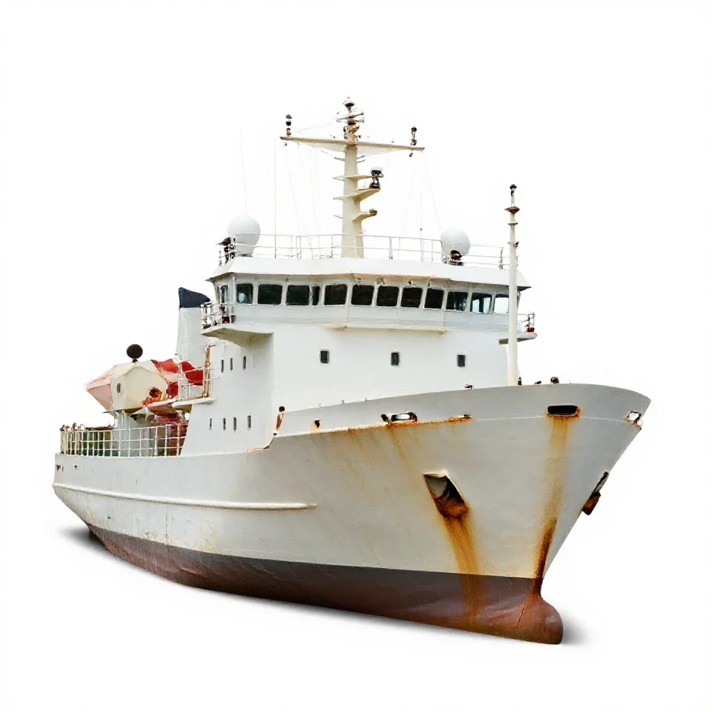 Research vessel isolated on a white background
