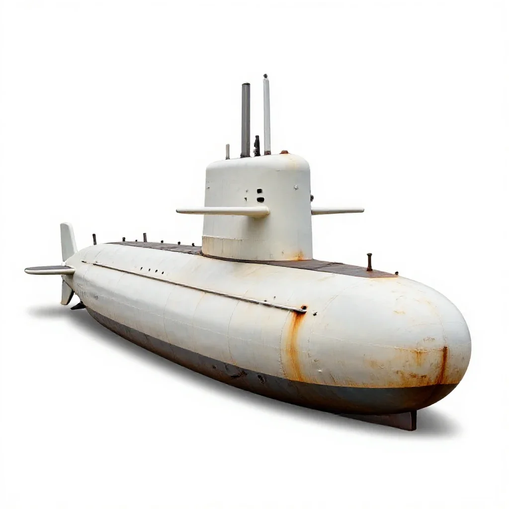 Submarine isolated on a white background