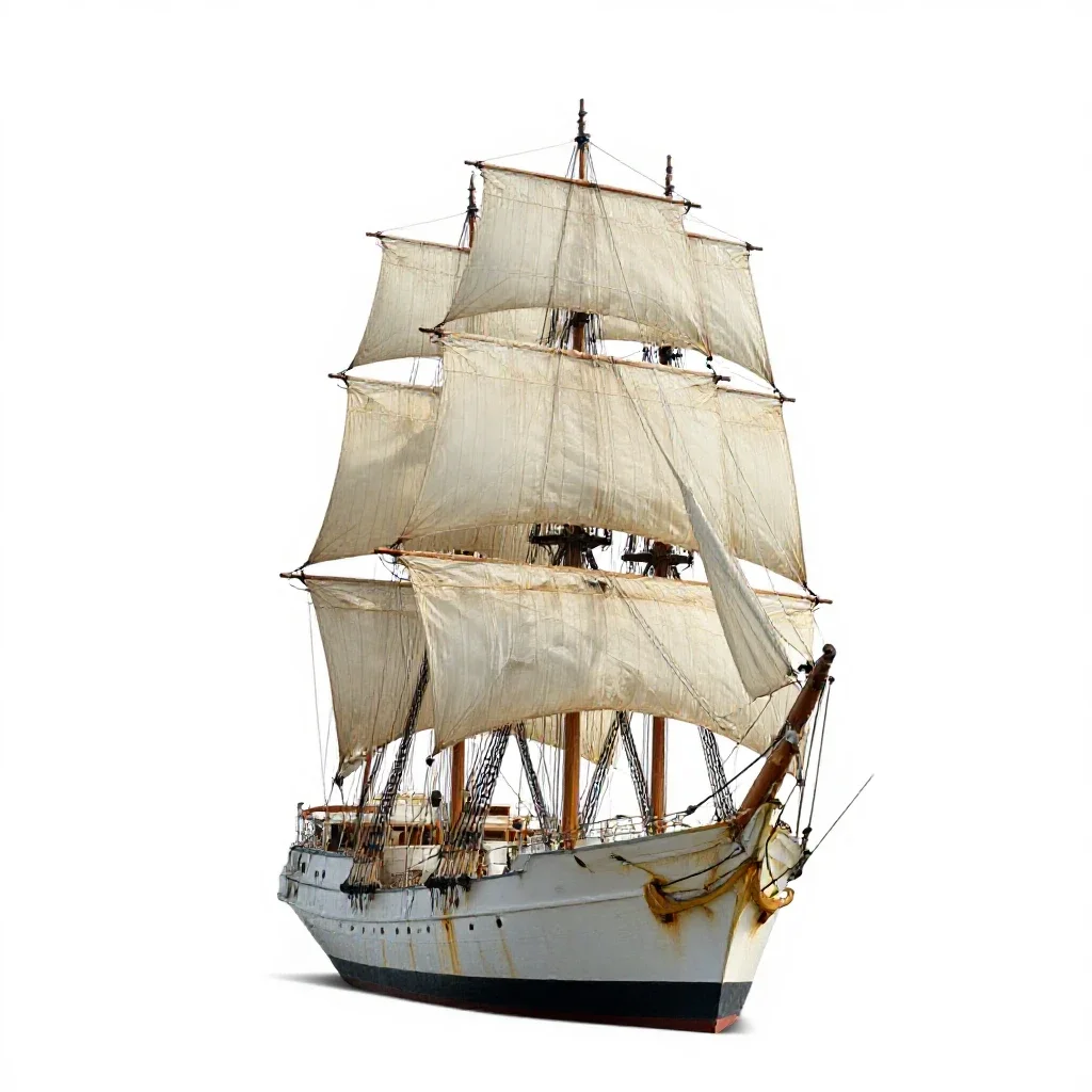 Tall ship isolated on a white background