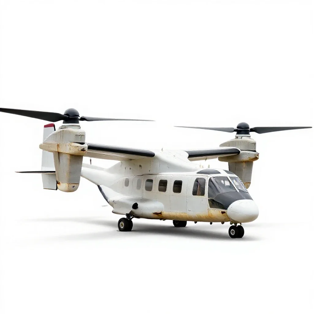 Tiltrotor aircraft isolated on a white background