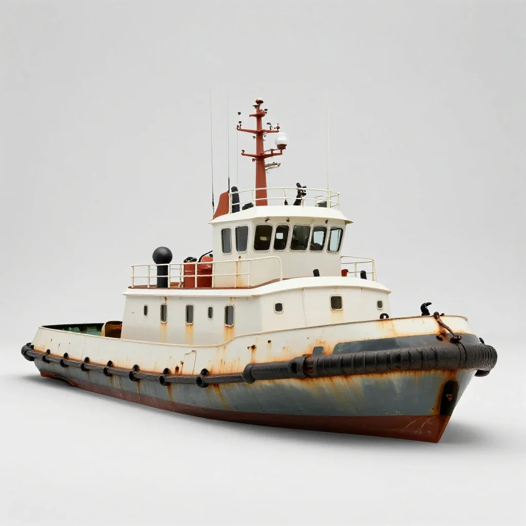 Tugboat isolated on a white background
