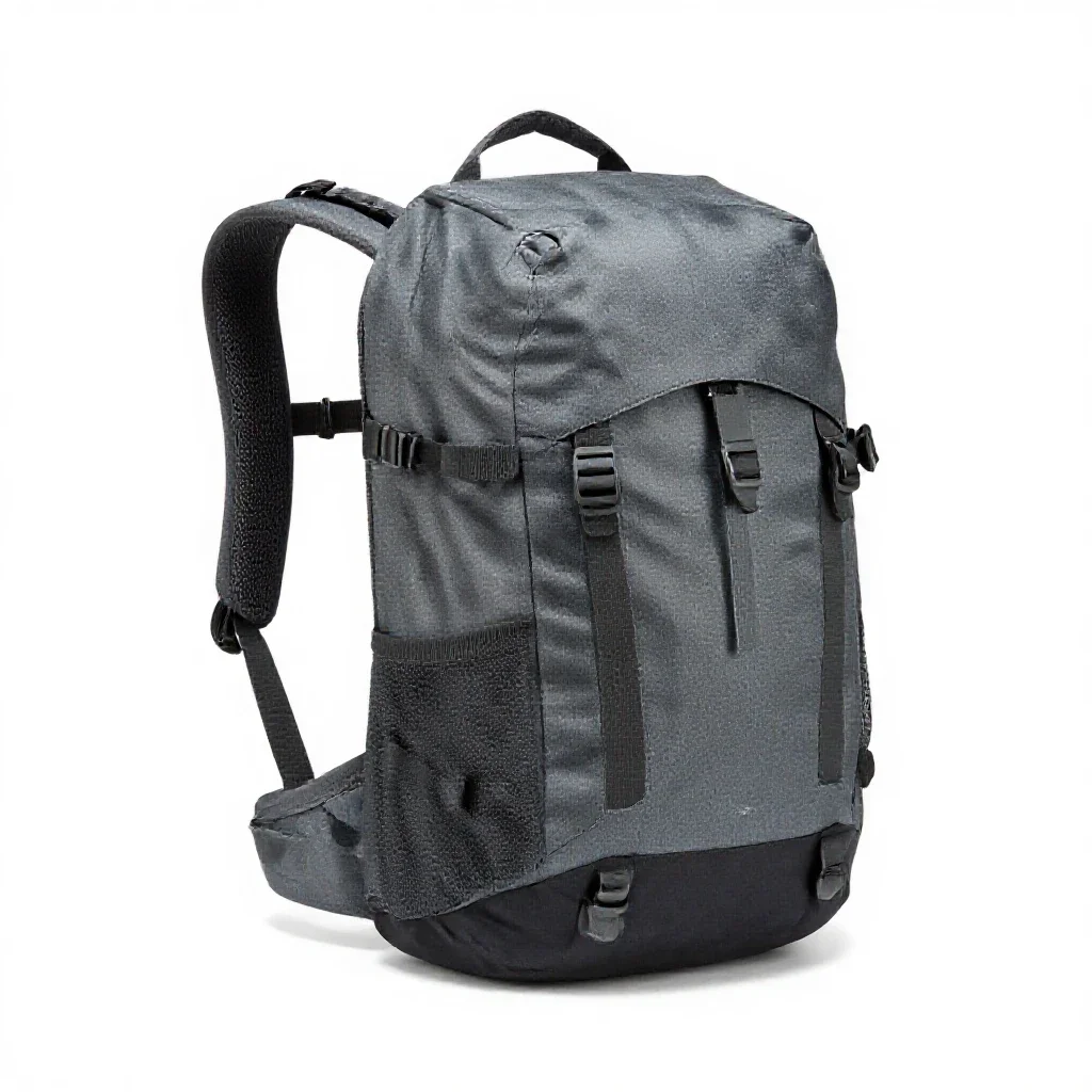Camping backpack isolated on a white background