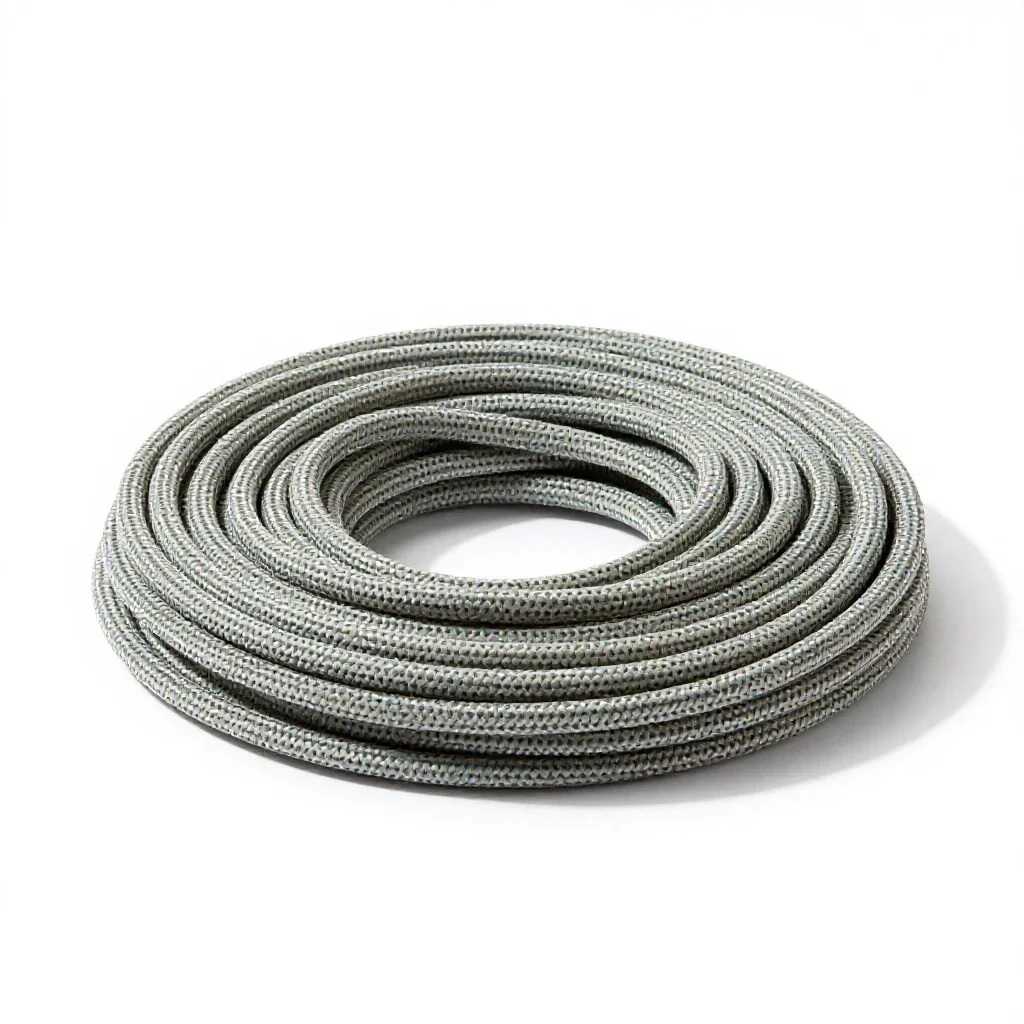Climbing rope coil isolated on a white background