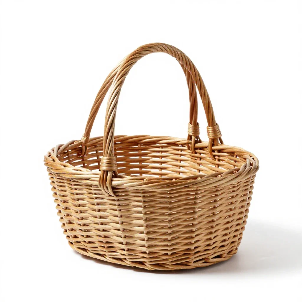 Picnic basket isolated on a white background