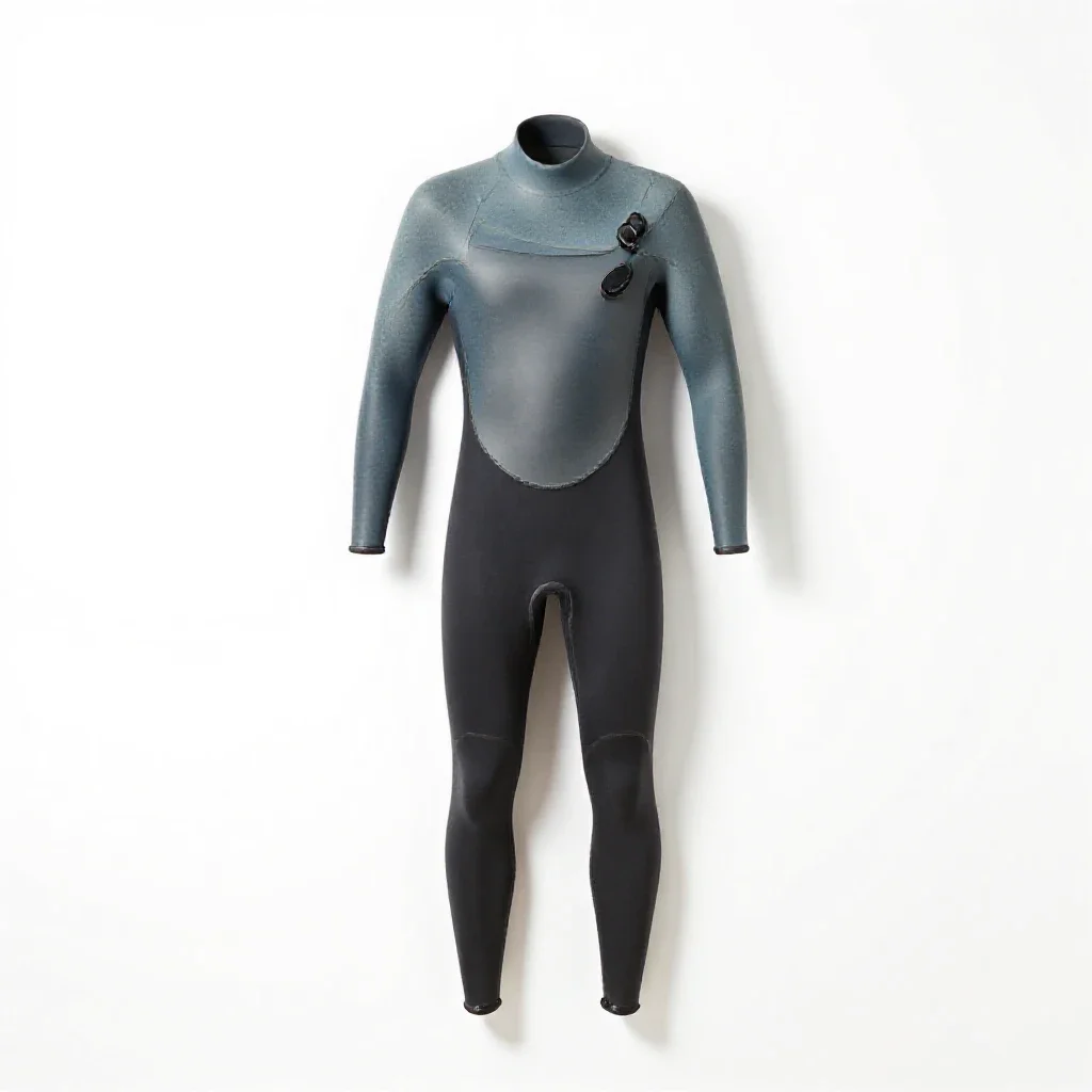 Wetsuit hanging isolated on a white background