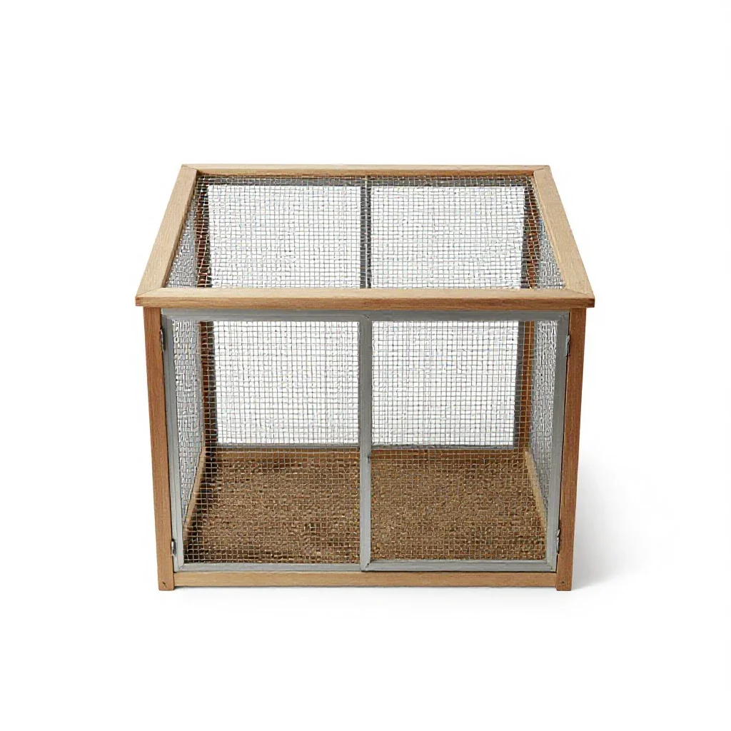 Chicken coop with a run isolated on a white background