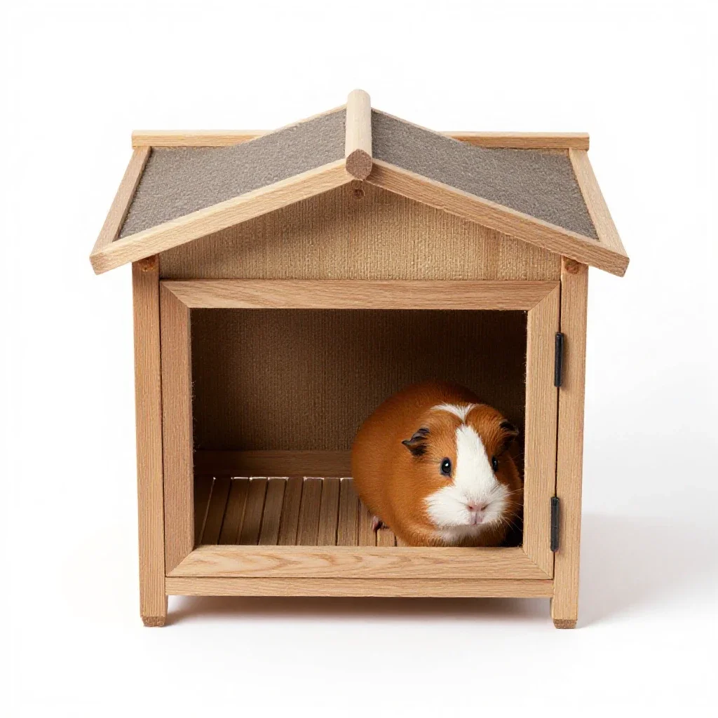 Guinea pig hutch isolated on a white background