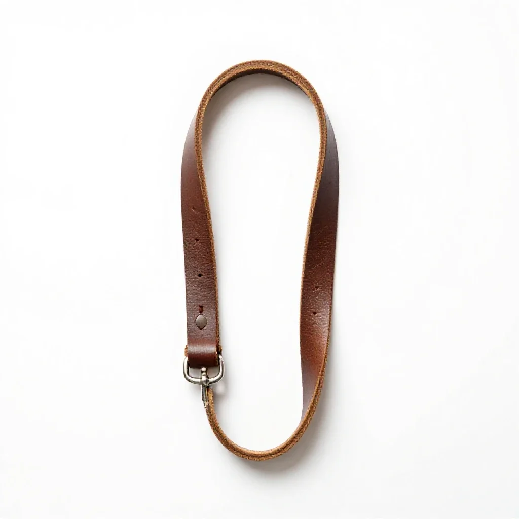 Leather dog lead isolated on a white background