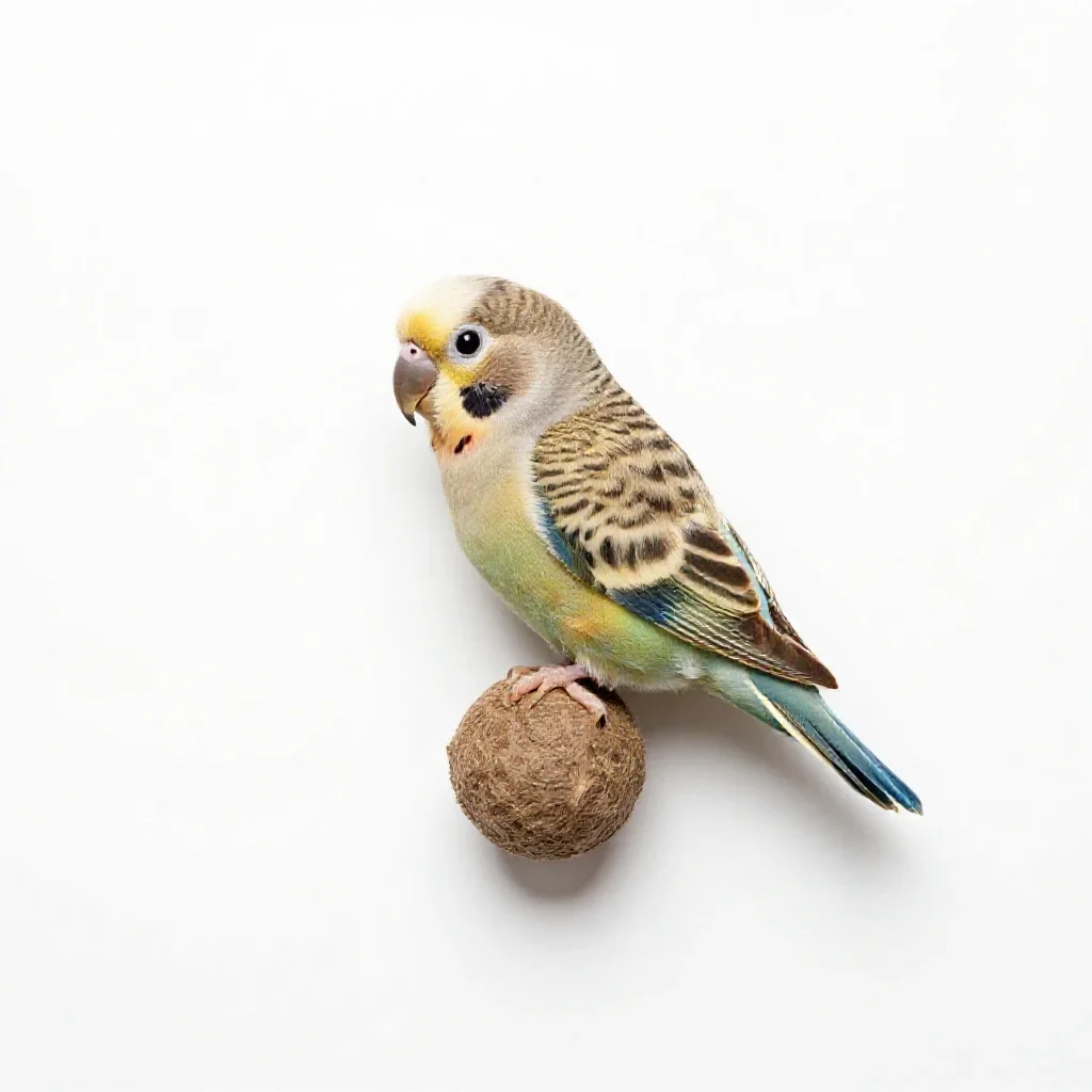 Parrot foraging toy isolated on a white background