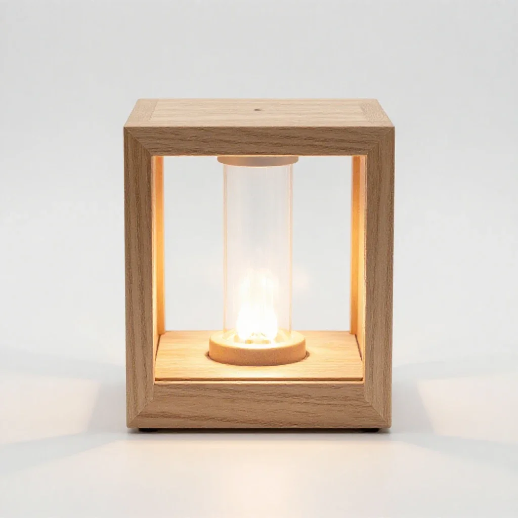 Terrarium with a heat lamp isolated on a white background