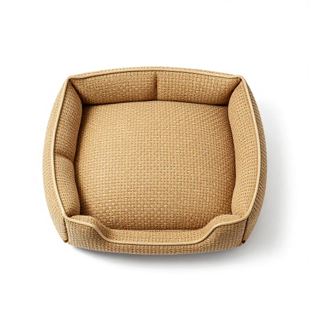 Woven dog bed isolated on a white background
