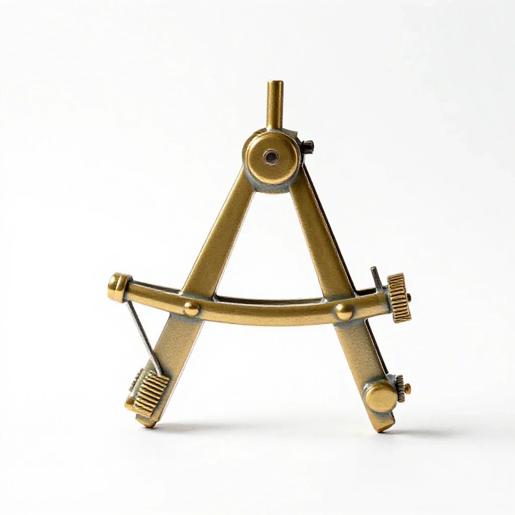 Brass sextant isolated on a white background