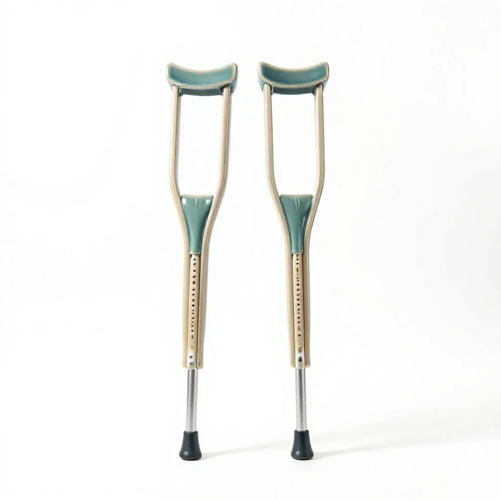 Pair of forearm crutches isolated on a white background