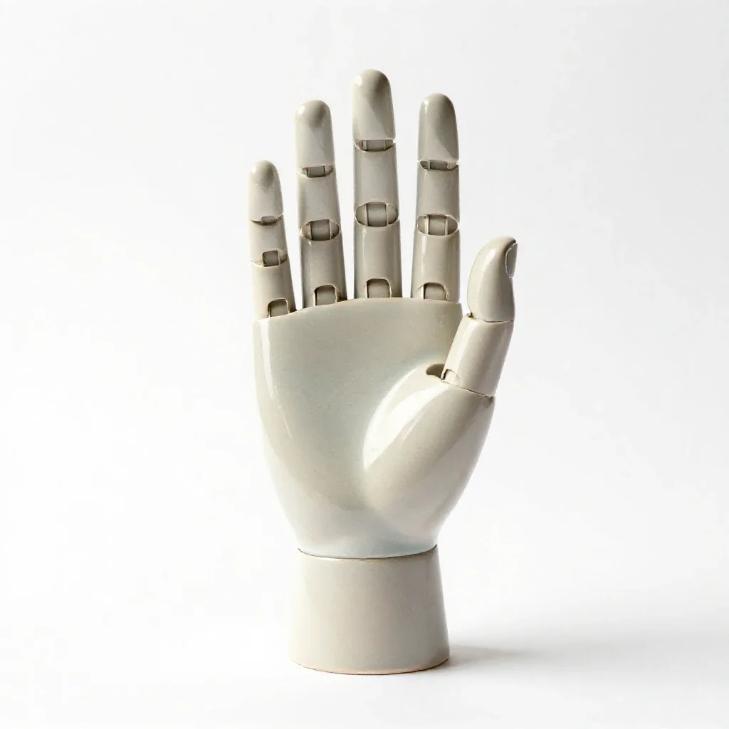 Prosthetic hand isolated on a white background