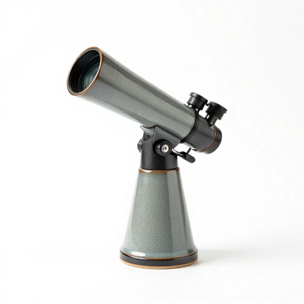 Refracting telescope isolated on a white background