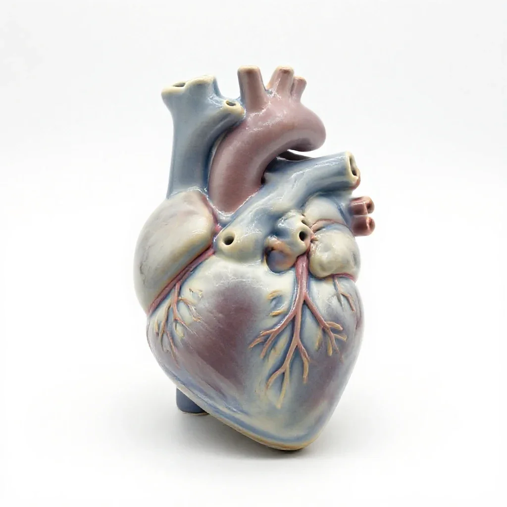 Anatomical heart model isolated on a white background