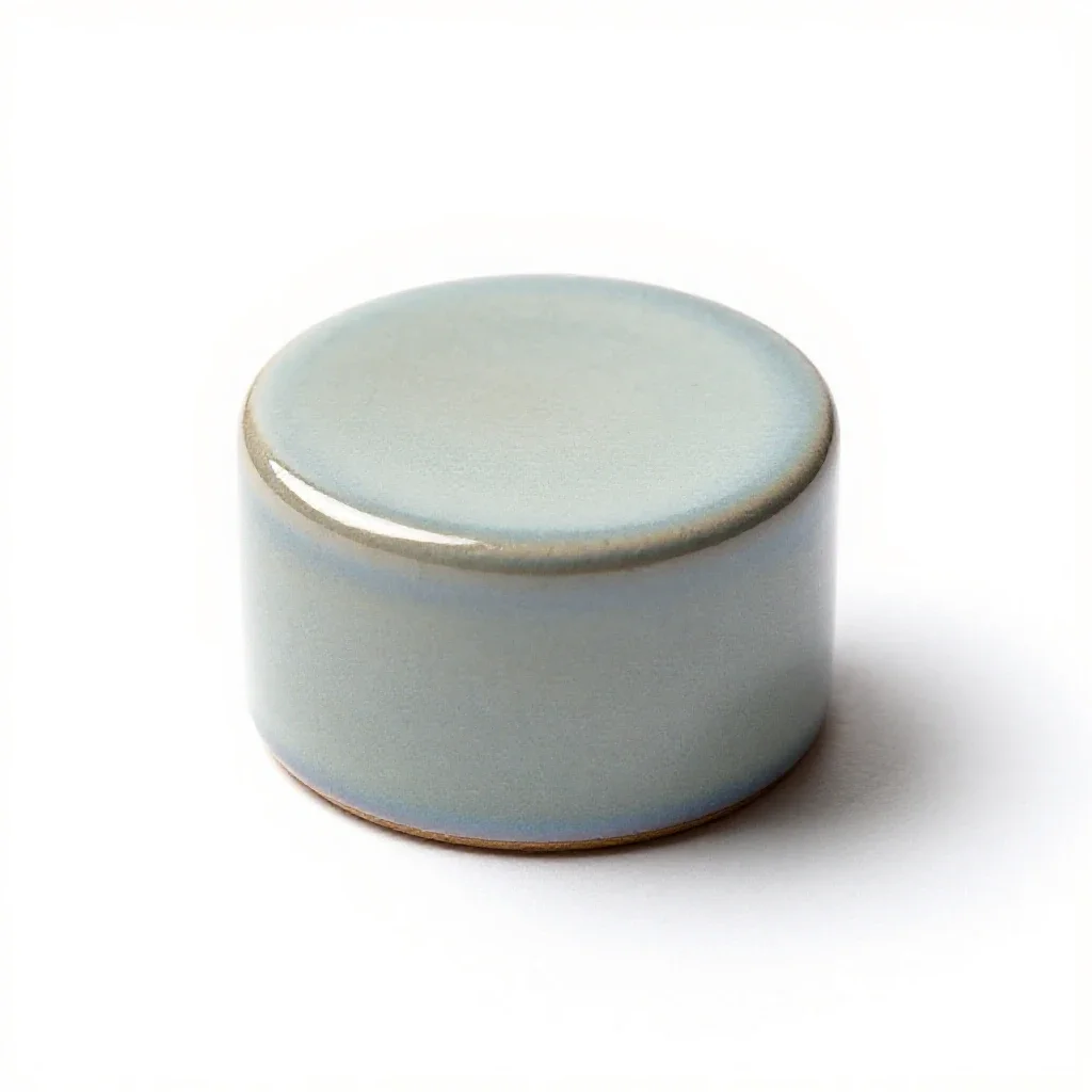 Holographic projector puck isolated on a white background