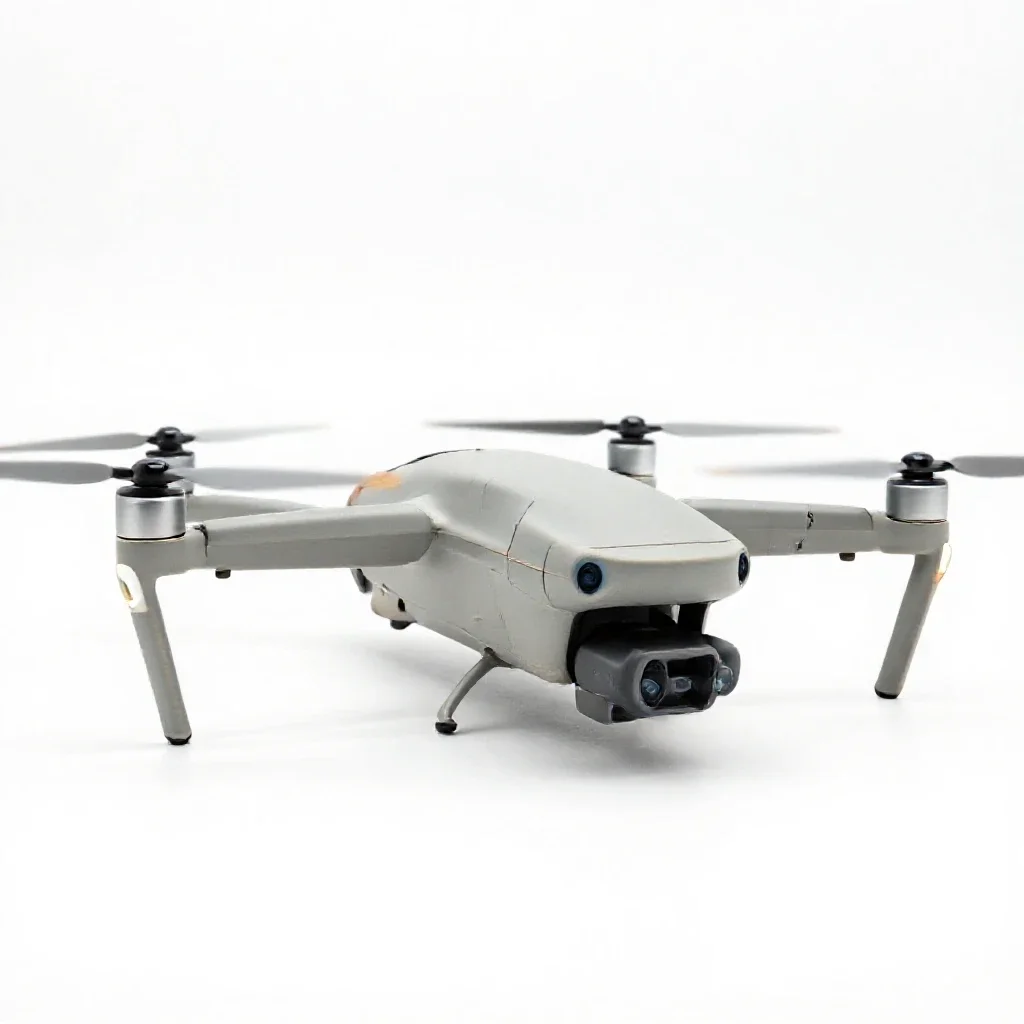 Hovering recon drone isolated on a white background