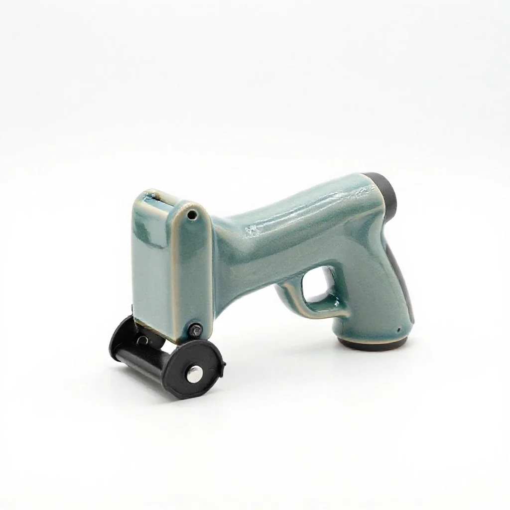 Magnetic grapple launcher isolated on a white background