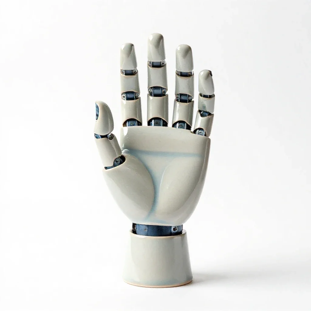 Robotic hand isolated on a white background