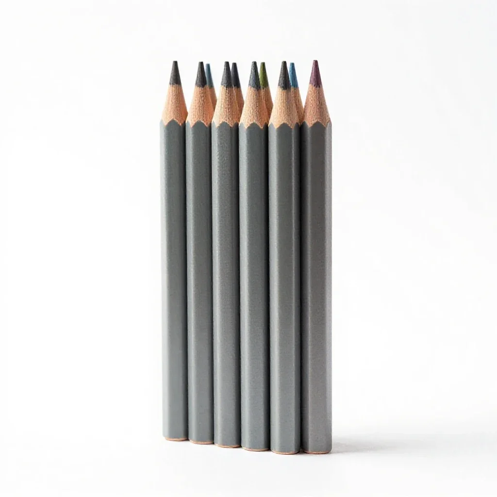 Set of coloured pencils isolated on a white background