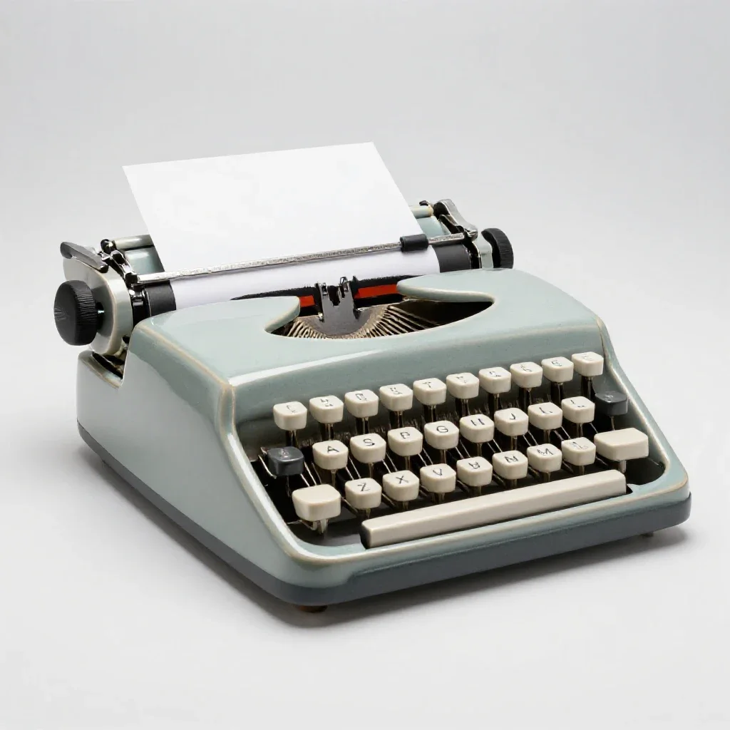 Typewriter isolated on a white background