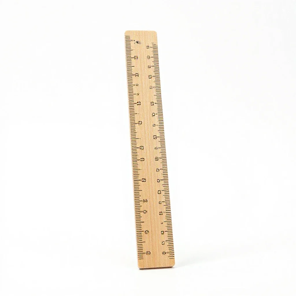 Wooden ruler isolated on a white background