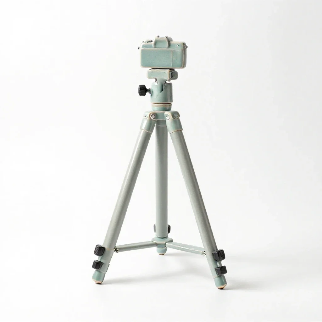 Camera tripod isolated on a white background