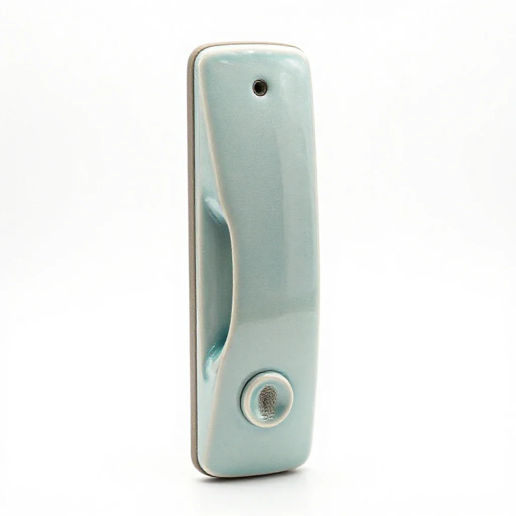Fingerprint door lock isolated on a white background