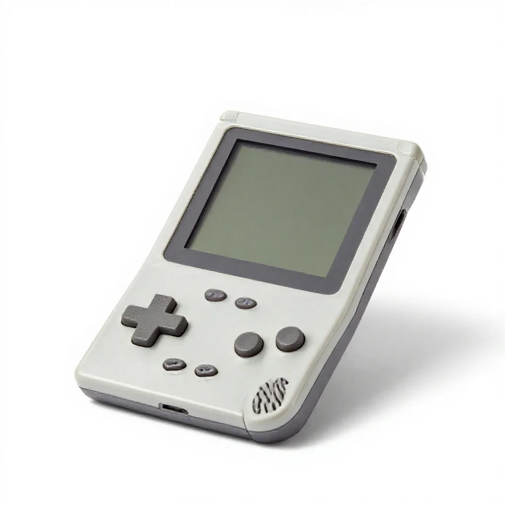 Handheld game console isolated on a white background
