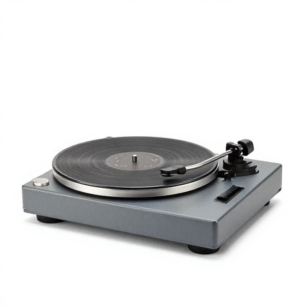 Turntable record player isolated on a white background
