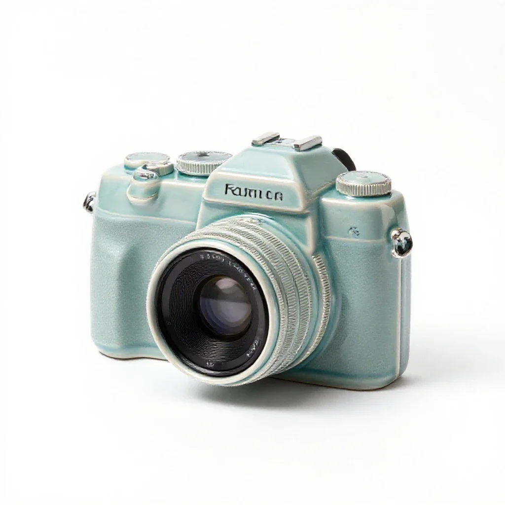 Twin-lens reflex camera isolated on a white background